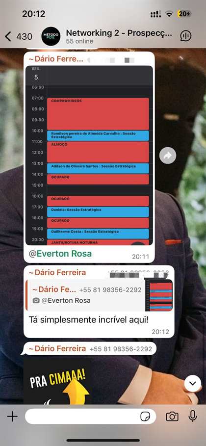 Aluno com agenda cheia de sessões estratégicas: tá simplesmente incrível